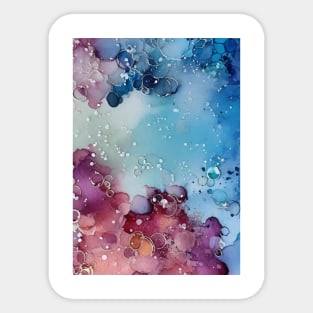 Pink and blue abstract art Sticker